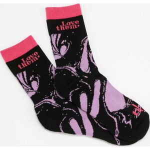 Ponožky LOVE THEM Socks Oil Patern černé / fialové