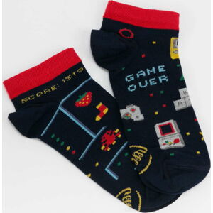 Ponožky Many Mornings Game Over Low Socks navy / červené / šedé / žluté