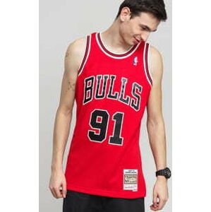 Dres Mitchell & Ness NBA Swingman Jersey Chicago Bulls Dennis Rodman #91 červený