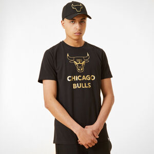 Tričko s krátkým rukávem New Era Chicago Bulls Metallic Logo Black T-Shirt černé