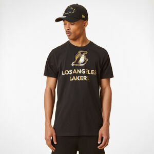 Tričko s krátkým rukávem New Era LA Lakers Metallic Logo Black T-Shirt černé
