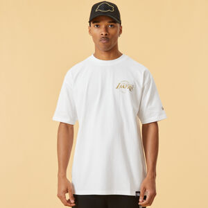 Tričko s krátkým rukávem New Era LA Lakers Metallic Print White T-Shirt bílé