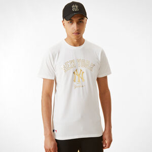 Tričko s krátkým rukávem New Era MLB Metallic Graphic Tee New York Yankees bílé