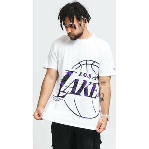 Tričko s krátkým rukávem New Era NBA Oil Slick Infill Logo Tee LA Lakers bílé