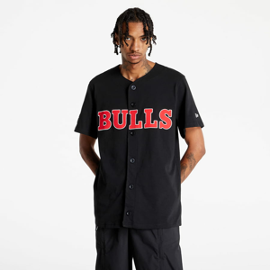 Tričko s krátkým rukávem New Era Chicago Bulls Button JerseyShort Sleeve Tee Black