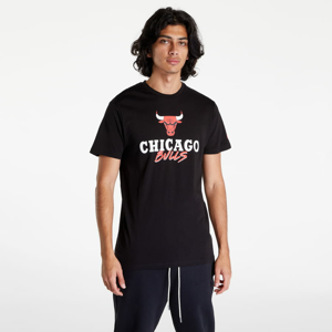 Tričko s krátkým rukávem New Era NBA Script Tee Chicago Bulls Černé