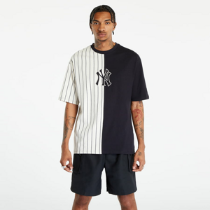 Tričko s krátkým rukávem New Era New York Yankees Mlb Half Striped Oversized Tee Black/ White