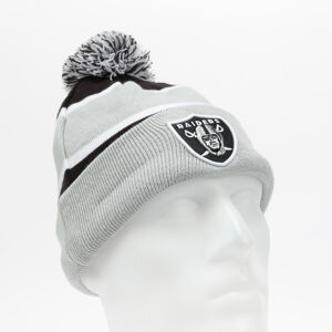 Kulich New Era NFL Striped Cuff Knit Raiders světle šedý / černý / bílý