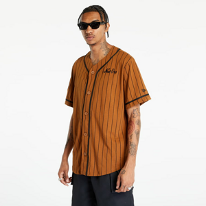 Tričko s krátkým rukávem New Era Pinstripe Jersey Tee Brown