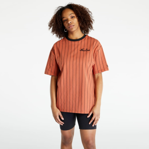 Dámské tričko New Era Pinstripe Oversized T-Shirt Medium Brown/ Black