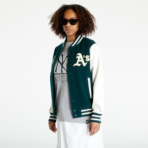 Bomber bunda New Era Varsity Oakland Athletics MLB Heritage Varsity Jacket Dark Green/ Off White