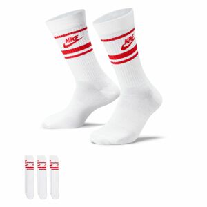 Ponožky Nike NSW Everyday Essential Crew Socks 3-Pack Bílé/Červené