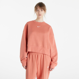 Dámská mikina Nike Sportswear Collection Essentials Oversized Fleece Crew Sweatshirt Madder Root/ White