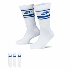 Ponožky Nike NSW Everyday Essential Crew Socks 3-Pack Bílé/ Modré
