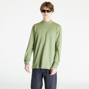 Nike Sportswear Men's Long Sleeve Mock-Neck Shirt Oil Green/ White