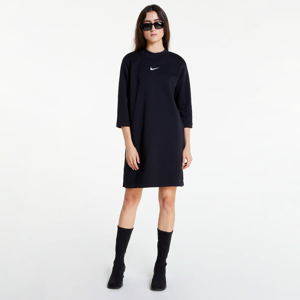 Šaty Nike Sportswear Phoenix Fleece 3/4-Sleeve Dress Černé