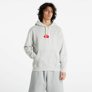 Mikina Nike Sportswear Swoosh League French Terry Pullover Hoodie Grey Heather/ Grey Heather/ University Red