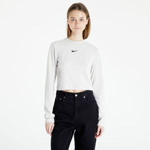 Dámské tričko s dlouhým rukávem Nike Sportswear Women's Velour Long-Sleeve Top Light Bone/ Black