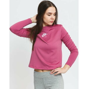 Dámské tričko s dlouhým rukávem Nike W NSW Air Mock LS Rib fialové / tmavě růžové