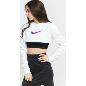 Dámské tričko s dlouhým rukávem Nike W NSW Top LS Crop Print bílé