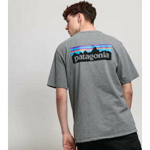 Tričko s krátkým rukávem Patagonia M's P6 Logo Responsibili Tee melange šedé