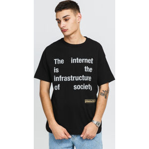 Tričko s krátkým rukávem PLEASURES Internet Tee černé