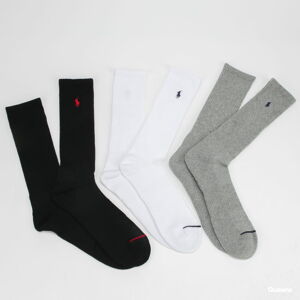 Ponožky Polo Ralph Lauren 3Pack Crew Socks melange šedé / bílé / černé