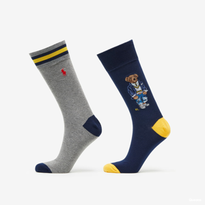 Ponožky Polo Ralph Lauren Preppy Bear Socks 2 Pack šedivé/ navy