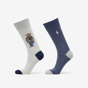 Ponožky Polo Ralph Lauren Wester Bear Socks 2-Pack šedivé/ modré