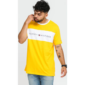 Tričko s krátkým rukávem Tommy Hilfiger CN SS Tee Logo Flag žluté / bílé