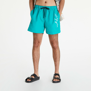 Pánské koupací šortky Tommy Hilfiger Logo Medium Drawstring Swim Shorts Tyrkysové
