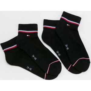 Ponožky Tommy Hilfiger M 2Pack Iconic Quarter Sock černé
