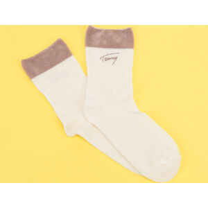 Ponožky Tommy Hilfiger TH Women Home Sock krémové / hnědé