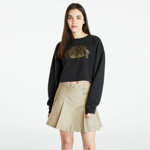 Dámská mikina TOMMY JEANS Crop Luxe Varsity Sweatshirt Black