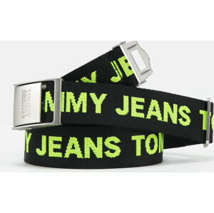 Pásek TOMMY JEANS M Fashion Webbing Belt černý / neon zelený