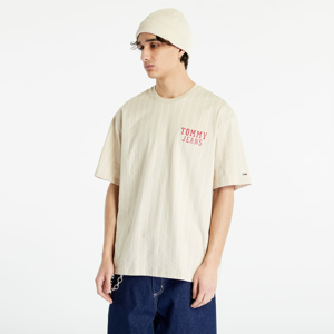 Tričko s krátkým rukávem TOMMY JEANS Oversized Pinstripe T-Shirt Beige