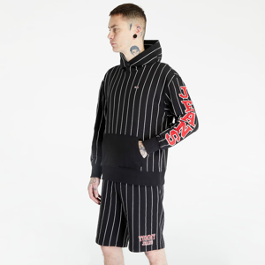 Mikina TOMMY JEANS Relaxed Pinstripe Hoodie Black