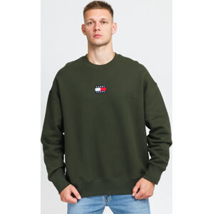 Mikina TOMMY JEANS Tommy Badge Crew Green
