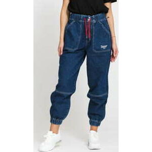 Dámské jeans TOMMY JEANS W Elasticated Denim Pant plaid mix blue rigid