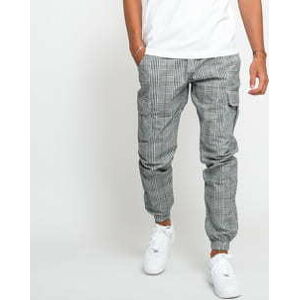 Cargo Pants Urban Classics AOP Glencheck Cargo Jog Pants černé / bílé