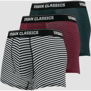 Urban Classics Boxer Shorts 3-Pack tmavě zelené / vínové / navy / bílé / černé