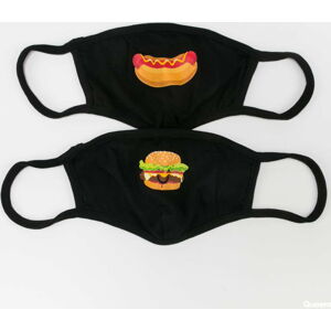 Urban Classics Burger And Hot Dog Face Mask 2-Pack černá
