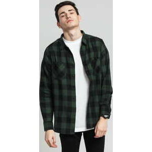 Pánská košile Urban Classics Checked Flanell Shirt Black / Green