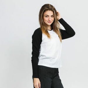 Dámské tričko s dlouhým rukávem Urban Classics Ladies Contrast Raglan Longsleeve White / Black