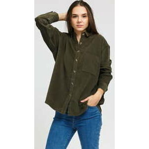 Dámská košile Urban Classics Ladies Corduroy Oversized Shirt olivová