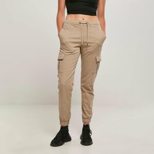 Dámské kalhoty Urban Classics Ladies High Waist Cargo Comfort Jogging Pants Beige