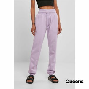 Tepláky Urban Classics Ladies Organic High Waist Sweatpants fialové