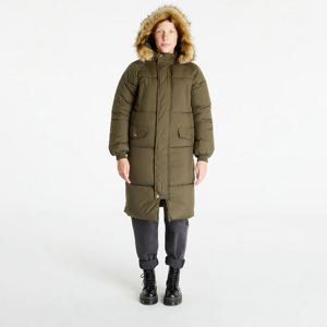 Dámská zimní bunda Urban Classics Ladies Oversize Faux Fur Puffer Coat Darkolive/ Beige