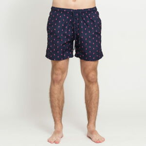 Pánské koupací šortky Urban Classics Pattern Swim Shorts Navy/ Pink