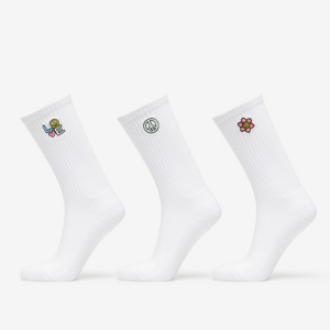 Ponožky Urban Classics Peace Icon Socks 3-Pack White